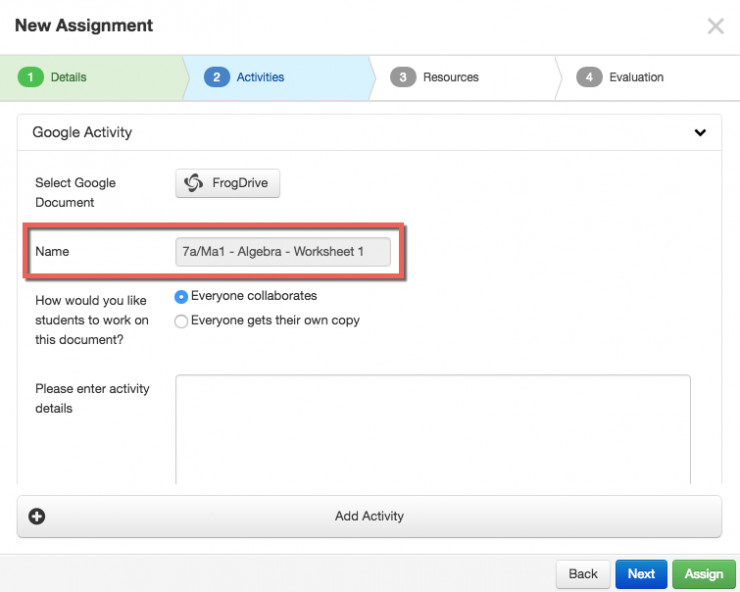 8Google_Activity_Widget_Assignment_Activities_FrogDrive_Display.jpg